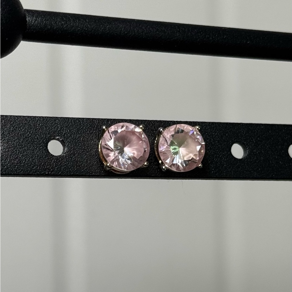 Light Pink Diamond Earrings EUC